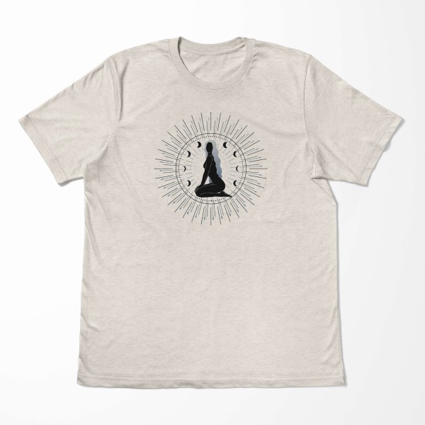 Paul Sinus Art Herren Shirt 100% gekämmte Bio-Baumwolle T-Shirt junge Frau Mondzyklus Astrologie Motiv Nachhaltig Valentinstagsangebot