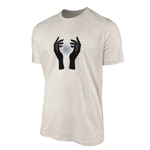 Paul Sinus Art Herren Shirt 100% gekämmte Bio-Baumwolle T-Shirt Hände Sonne Astrologie Motiv Nachhaltig Ökomode au Jubiläumsangebot