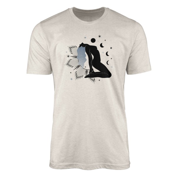Paul Sinus Art Herren Shirt 100% gekämmte Bio-Baumwolle T-Shirt Schöne Frau Mondzyklus Motiv Nachhaltig Ökomode au