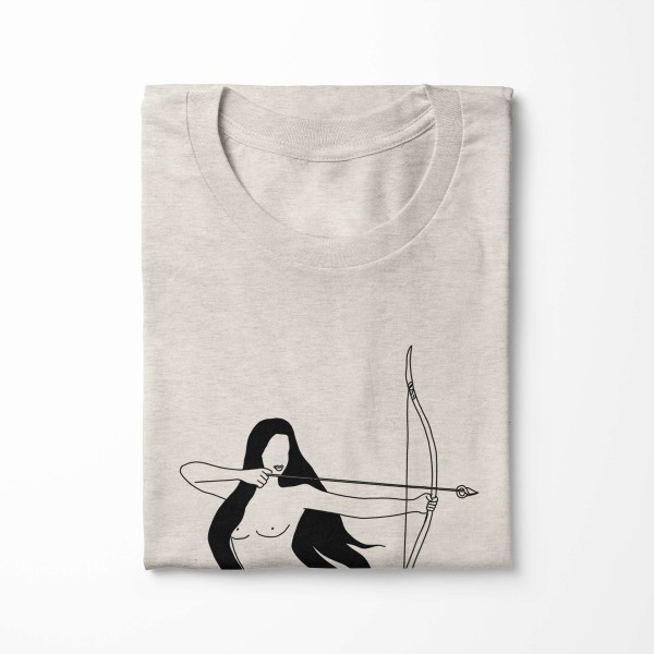 Paul Sinus Art Herren Shirt 100% gekämmte Bio-Baumwolle T-Shirt Sternzeichen Schütze Motiv Nachhaltig Ökomode aus Top Angebot