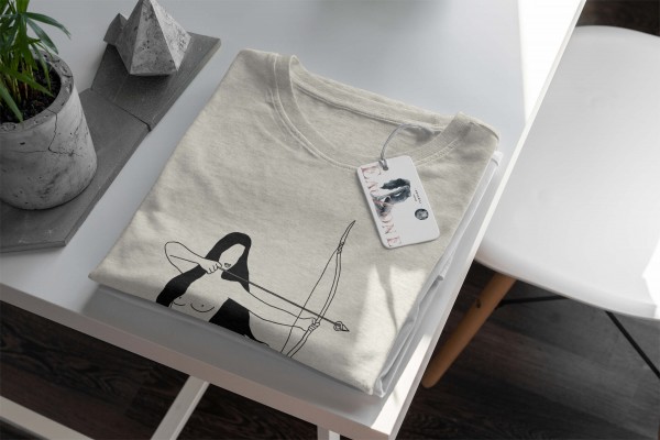 Paul Sinus Art Herren Shirt 100% gekämmte Bio-Baumwolle T-Shirt Sternzeichen Schütze Motiv Nachhaltig Ökomode aus Top Angebot