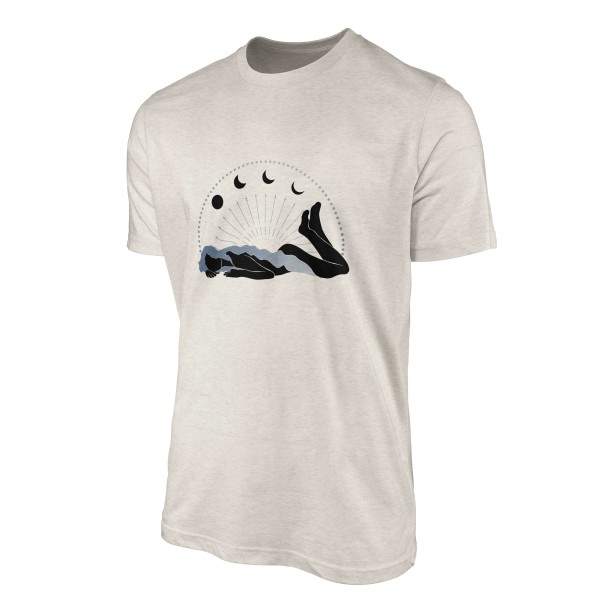 Paul Sinus Art Herren Shirt 100% gekämmte Bio-Baumwolle T-Shirt Mond Astrologie schöne Frau Motiv Nachhaltig Ökomo Neueste Mode