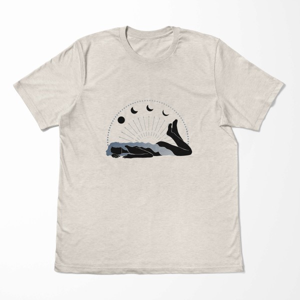 Paul Sinus Art Herren Shirt 100% gekämmte Bio-Baumwolle T-Shirt Mond Astrologie schöne Frau Motiv Nachhaltig Ökomo Neueste Mode