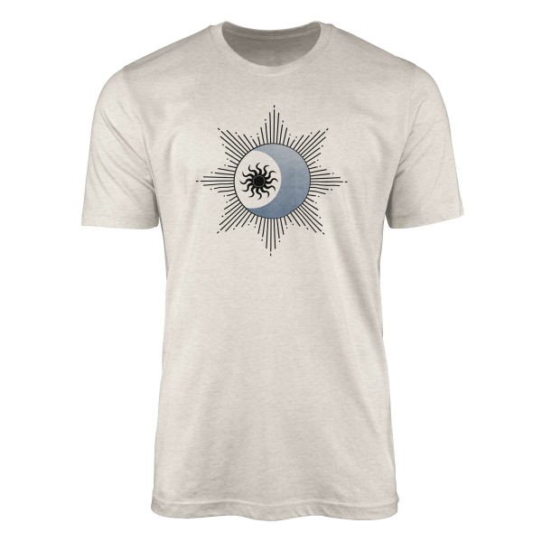 Paul Sinus Art Herren Shirt 100% gekämmte Bio-Baumwolle T-Shirt Astrologie Mond Sonne Motiv Nachhaltig Ökomode aus