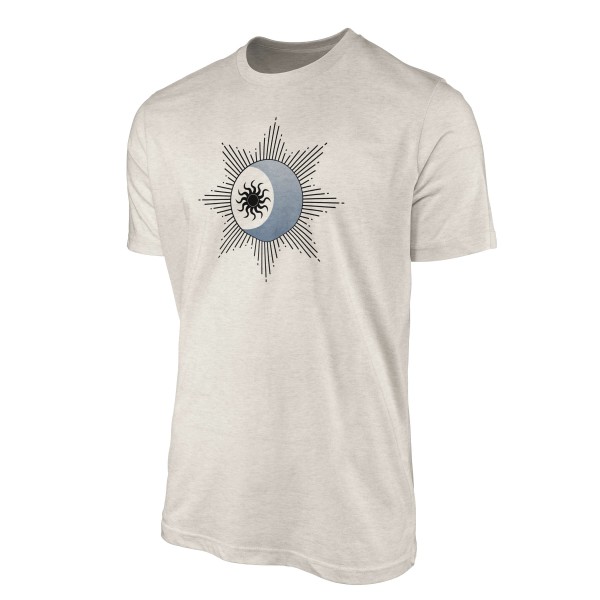 Paul Sinus Art Herren Shirt 100% gekämmte Bio-Baumwolle T-Shirt Astrologie Mond Sonne Motiv Nachhaltig Ökomode aus Online Outlet