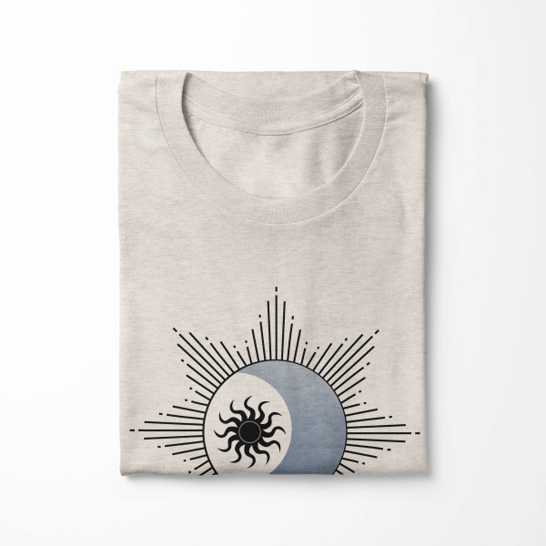 Paul Sinus Art Herren Shirt 100% gekämmte Bio-Baumwolle T-Shirt Astrologie Mond Sonne Motiv Nachhaltig Ökomode aus Online Outlet