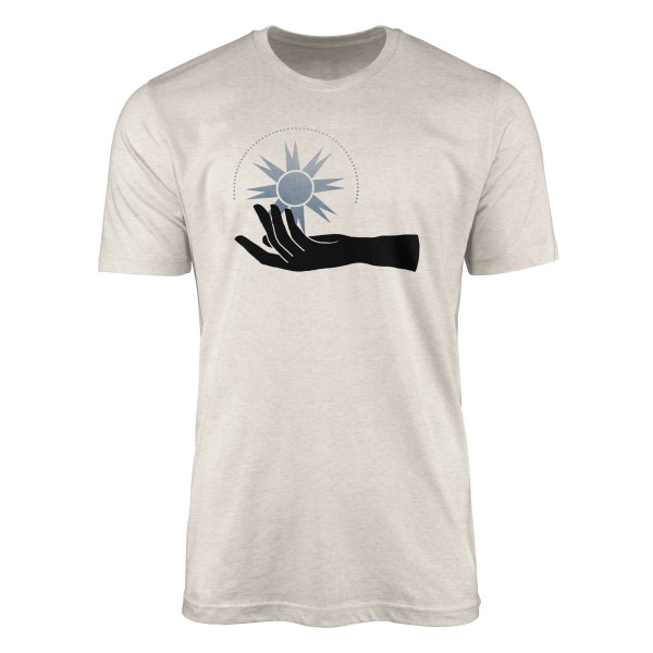 Paul Sinus Art Herren Shirt 100% gekämmte Bio-Baumwolle T-Shirt Hand Stern Astrologie Motiv Nachhaltig Ökomode aus