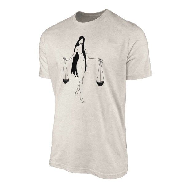 Paul Sinus Art Herren Shirt 100% gekämmte Bio-Baumwolle T-Shirt Waage Sternzeichen Motiv Nachhaltig Ökomode aus er Blitzangebot