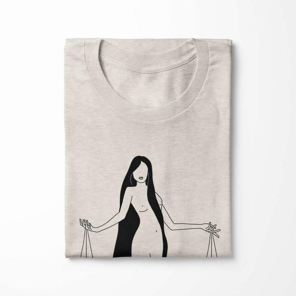 Paul Sinus Art Herren Shirt 100% gekämmte Bio-Baumwolle T-Shirt Waage Sternzeichen Motiv Nachhaltig Ökomode aus er Blitzangebot