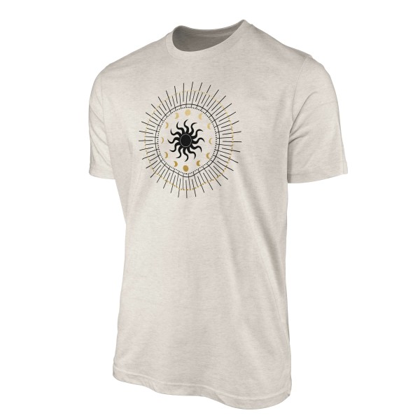 Paul Sinus Art Herren Shirt 100% gekämmte Bio-Baumwolle T-Shirt Astrologie Sonne Mond Motiv Nachhaltig Ökomode aus Große Rabatte