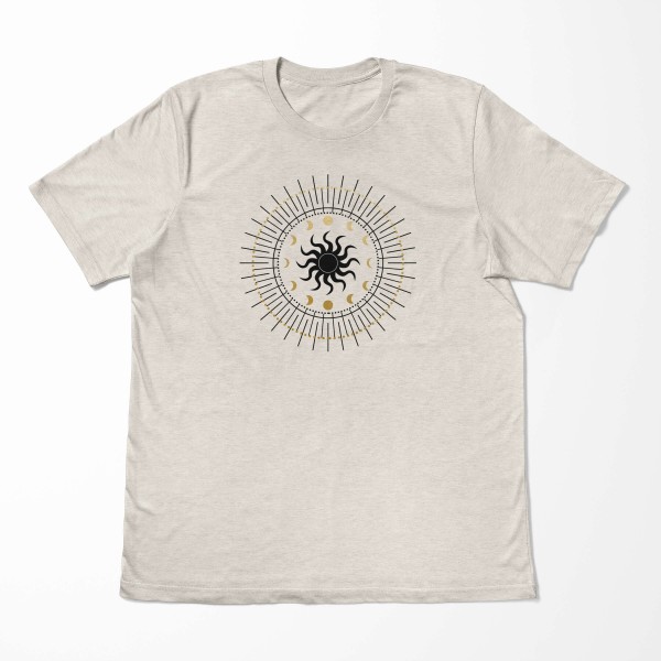 Paul Sinus Art Herren Shirt 100% gekämmte Bio-Baumwolle T-Shirt Astrologie Sonne Mond Motiv Nachhaltig Ökomode aus Große Rabatte