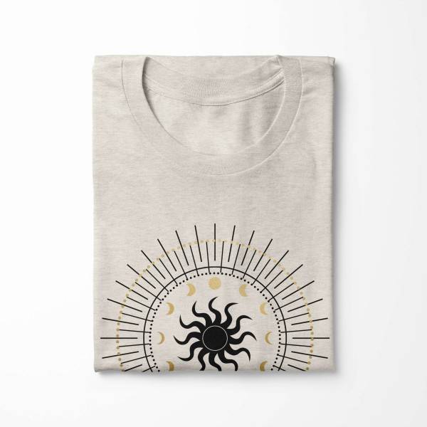 Paul Sinus Art Herren Shirt 100% gekämmte Bio-Baumwolle T-Shirt Astrologie Sonne Mond Motiv Nachhaltig Ökomode aus Große Rabatte