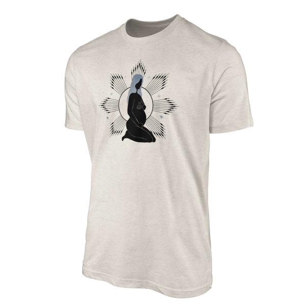 Paul Sinus Art Herren Shirt 100% gekämmte Bio-Baumwolle T-Shirt Astrologie Mond Kind Motiv Nachhaltig Ökomode aus Neuheiten