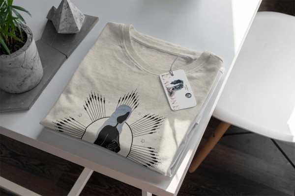 Paul Sinus Art Herren Shirt 100% gekämmte Bio-Baumwolle T-Shirt Astrologie Mond Kind Motiv Nachhaltig Ökomode aus Neuheiten