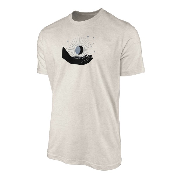 Paul Sinus Art Herren Shirt 100% gekämmte Bio-Baumwolle T-Shirt Mondzeichen Astrologie Motiv Nachhaltig Ökomode au Bestseller