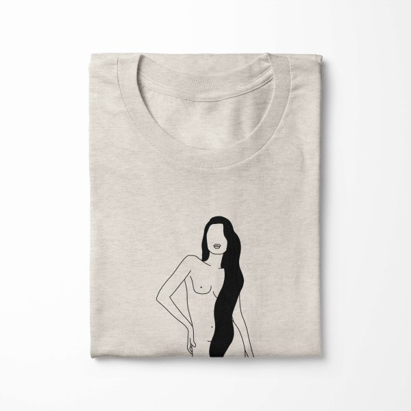 Paul Sinus Art Herren Shirt 100% gekämmte Bio-Baumwolle T-Shirt hübsche Frau Grafik Motiv Nachhaltig Ökomode aus e Räumungsverkauf