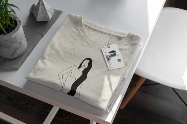 Paul Sinus Art Herren Shirt 100% gekämmte Bio-Baumwolle T-Shirt hübsche Frau Grafik Motiv Nachhaltig Ökomode aus e Räumungsverkauf