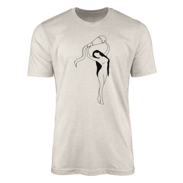 Paul Sinus Art Herren Shirt 100% gekämmte Bio-Baumwolle T-Shirt Wasserfrau Sternzeichen Motiv Nachhaltig Ökomode a