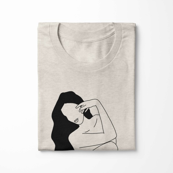 Paul Sinus Art Herren Shirt 100% gekämmte Bio-Baumwolle T-Shirt schöne Frau Grafik Motiv Nachhaltig Ökomode aus er Sonderangebote