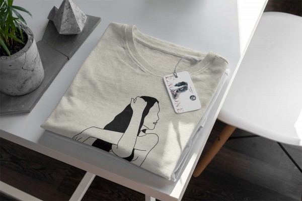 Paul Sinus Art Herren Shirt 100% gekämmte Bio-Baumwolle T-Shirt schöne Frau Motiv Nachhaltig Ökomode aus erneuerba VIP-Rabatte