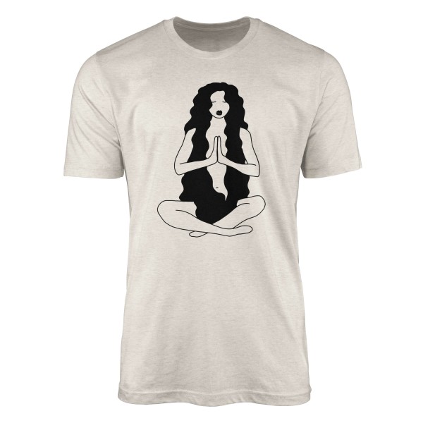 Paul Sinus Art Herren Shirt 100% gekämmte Bio-Baumwolle T-Shirt junge Frau Joga Motiv Nachhaltig Ökomode aus erneu