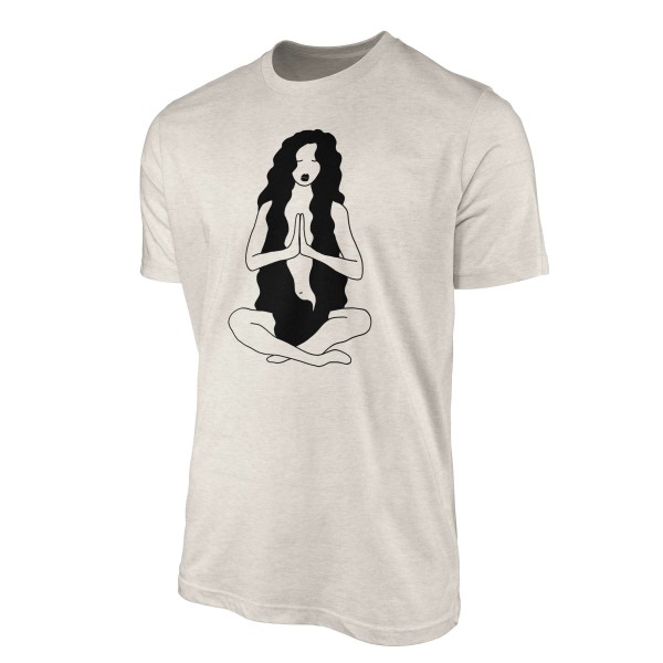 Paul Sinus Art Herren Shirt 100% gekämmte Bio-Baumwolle T-Shirt junge Frau Joga Motiv Nachhaltig Ökomode aus erneu Super Sparpreis