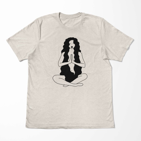 Paul Sinus Art Herren Shirt 100% gekämmte Bio-Baumwolle T-Shirt junge Frau Joga Motiv Nachhaltig Ökomode aus erneu Super Sparpreis