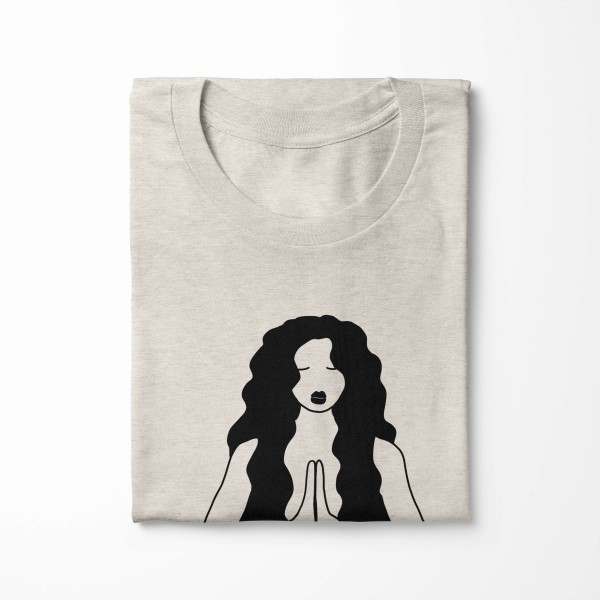Paul Sinus Art Herren Shirt 100% gekämmte Bio-Baumwolle T-Shirt junge Frau Joga Motiv Nachhaltig Ökomode aus erneu Super Sparpreis
