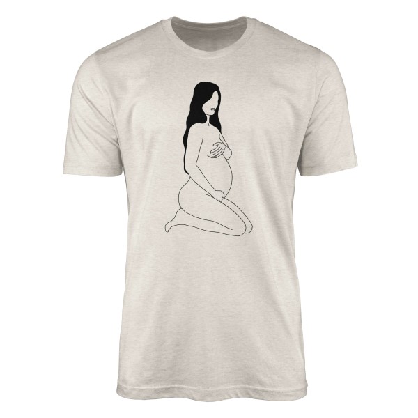 Paul Sinus Art Herren Shirt 100% gekämmte Bio-Baumwolle T-Shirt Schwangere Frau Motiv Nachhaltig Ökomode aus erneu