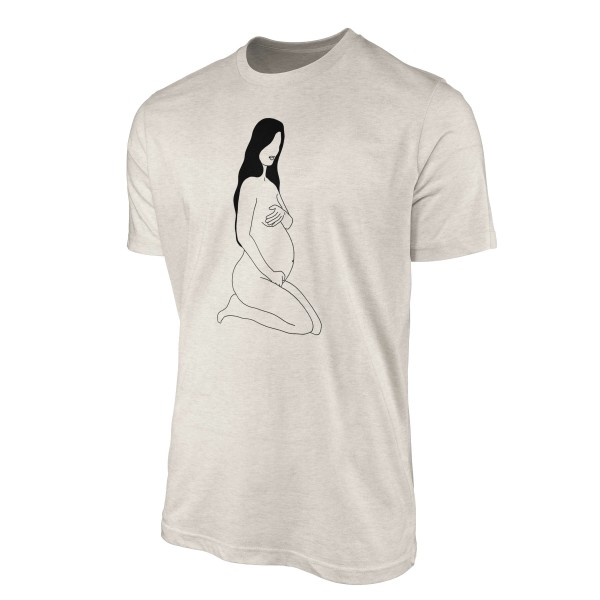 Paul Sinus Art Herren Shirt 100% gekämmte Bio-Baumwolle T-Shirt Schwangere Frau Motiv Nachhaltig Ökomode aus erneu Begrenzte Freigabe