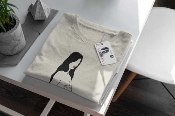 Paul Sinus Art Herren Shirt 100% gekämmte Bio-Baumwolle T-Shirt Schwangere Frau Motiv Nachhaltig Ökomode aus erneu Begrenzte Freigabe