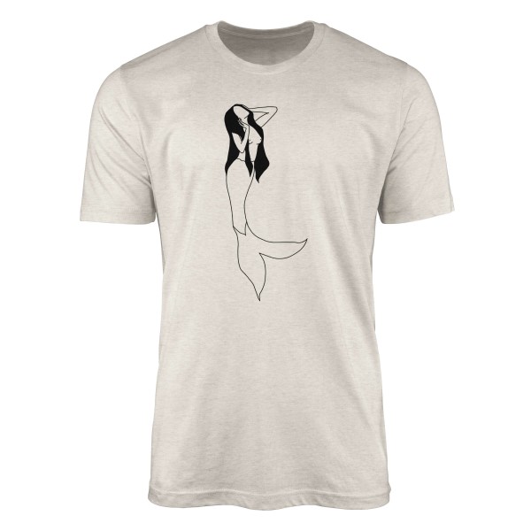 Paul Sinus Art Herren Shirt 100% gekämmte Bio-Baumwolle T-Shirt Meerjungfrau Motiv Nachhaltig Ökomode aus erneuerb