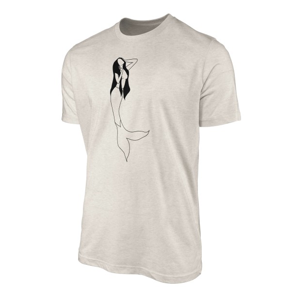 Paul Sinus Art Herren Shirt 100% gekämmte Bio-Baumwolle T-Shirt Meerjungfrau Motiv Nachhaltig Ökomode aus erneuerb Neueste Stile