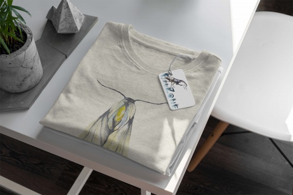 Paul Sinus Art Herren Shirt 100% Bio-Baumwolle T-Shirt Aquarell Motiv Motte Farbe Nachhaltig Organic Ökomode Letzte 2 Tage