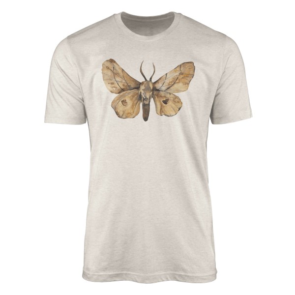 Paul Sinus Art Herren Shirt 100% Bio-Baumwolle T-Shirt Aquarell Motiv Motte Farbe Nachhaltig Organic Ökomode