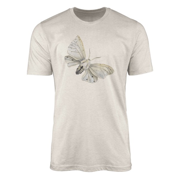 Paul Sinus Art Herren Shirt 100% Bio-Baumwolle T-Shirt Aquarell Motiv Motte Farbe Nachhaltig Organic Ökomode