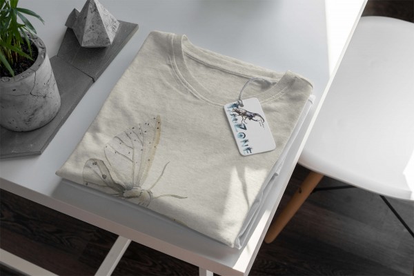 Paul Sinus Art Herren Shirt 100% Bio-Baumwolle T-Shirt Aquarell Motiv Motte Farbe Nachhaltig Organic Ökomode Zeitbegrenzte Promotion