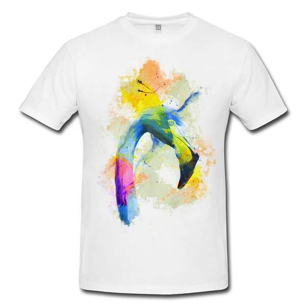 Paul Sinus Art Flamingo I Herren T- Shirt , Stylisch aus Paul Sinus Aquarell Color