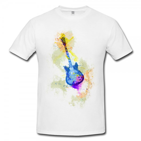 Paul Sinus Art E-Gitarre I Herren T- Shirt , Stylisch aus Paul Sinus Aquarell Color