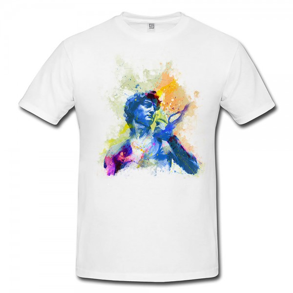 Paul Sinus Art David Michelangelo Herren T- Shirt , Stylisch aus Paul Sinus Aquarell Color