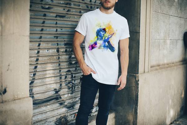 Paul Sinus Art David Michelangelo Herren T- Shirt , Stylisch aus Paul Sinus Aquarell Color Super Rabatt