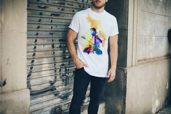 Paul Sinus Art Chello Spieler I Herren T- Shirt , Stylisch aus Paul Sinus Aquarell Color Speichern exportieren