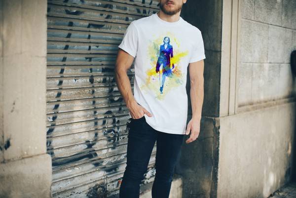 Paul Sinus Art Carwalk Herren T- Shirt , Stylisch aus Paul Sinus Aquarell Color Im Verkauf