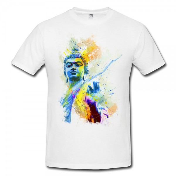 Paul Sinus Art Buddha II Herren T- Shirt , Stylisch aus Paul Sinus Aquarell Color