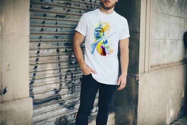 Paul Sinus Art Buddha II Herren T- Shirt , Stylisch aus Paul Sinus Aquarell Color zollfrei