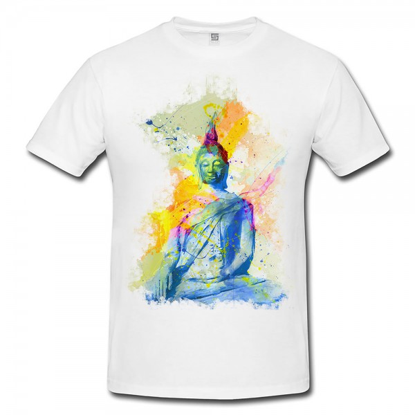 Paul Sinus Art Buddha I Herren T- Shirt , Stylisch aus Paul Sinus Aquarell Color