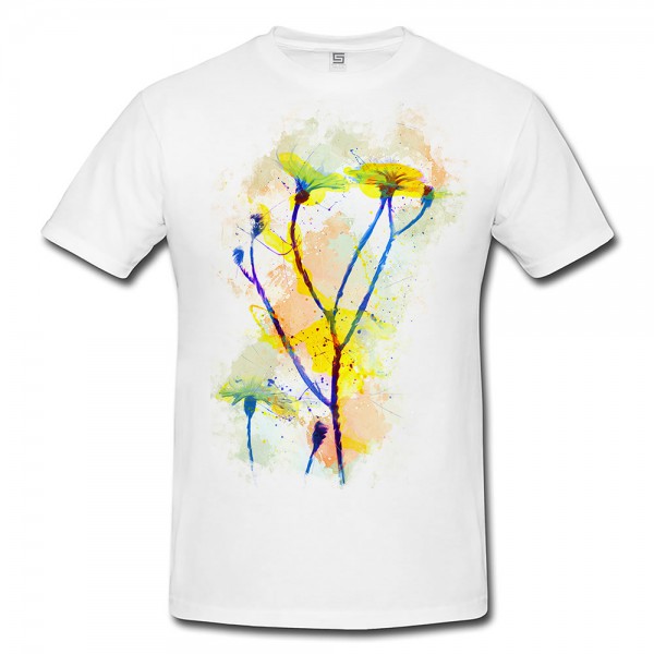 Paul Sinus Art Blumen X Herren T- Shirt , Stylisch aus Paul Sinus Aquarell Color