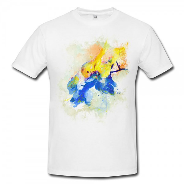 Paul Sinus Art Blume VIII Herren T- Shirt , Stylisch aus Paul Sinus Aquarell Color