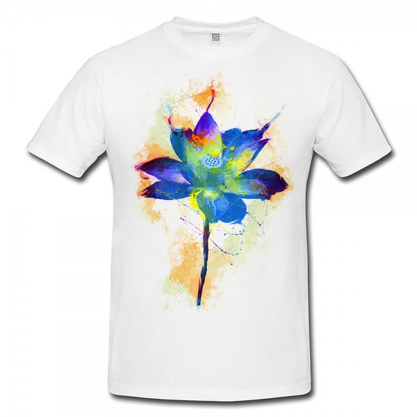 Paul Sinus Art Blume VI Herren T- Shirt , Stylisch aus Paul Sinus Aquarell Color