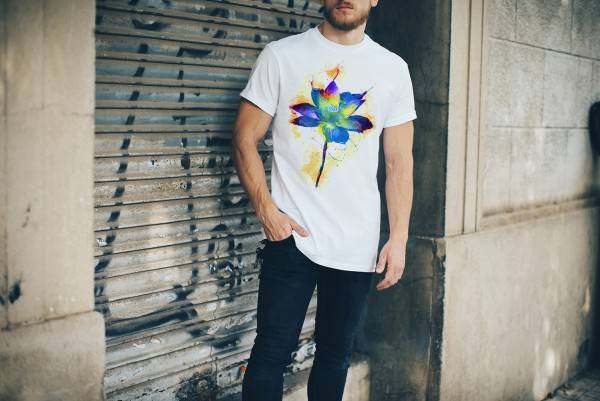 Paul Sinus Art Blume VI Herren T- Shirt , Stylisch aus Paul Sinus Aquarell Color Angebote